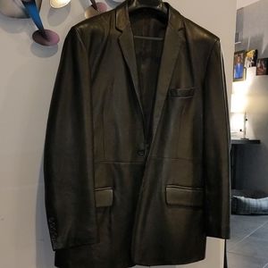 Men's leather blazer, size Large
